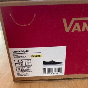 Black Van Slip Ons Like New